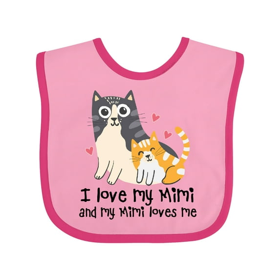 Inktastic I Love My Mimi Loves Me Cat Boys or Girls Baby Bib