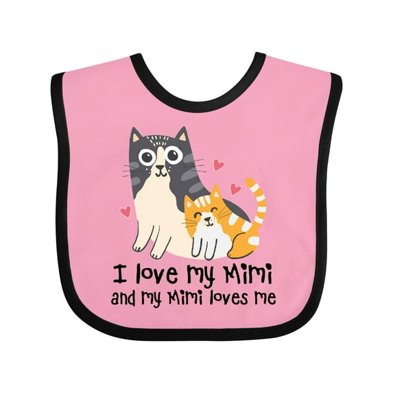 Inktastic I Love My Mimi Loves Me Cat Boys or Girls Baby Bib