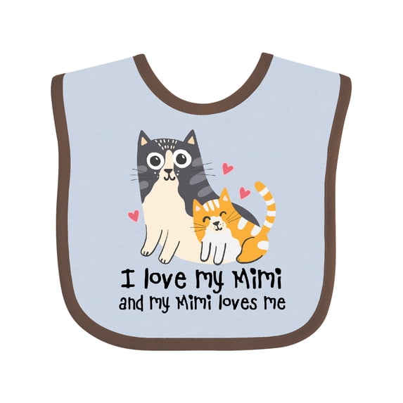 Inktastic I Love My Mimi Loves Me Cat Boys or Girls Baby Bib
