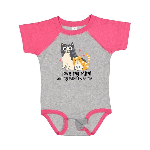 Inktastic I Love My Mimi Loves Me Cat Boys or Girls Baby Bodysuit