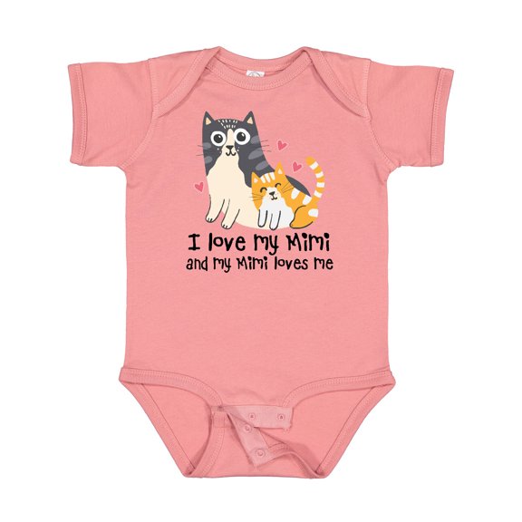 Inktastic I Love My Mimi Loves Me Cat Boys or Girls Baby Bodysuit
