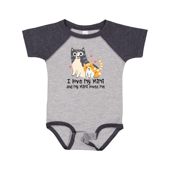 Inktastic I Love My Mimi Loves Me Cat Boys or Girls Baby Bodysuit