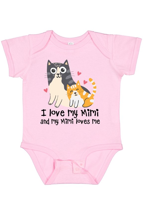 I Love My Mimi Loves Me Cat Boys or Girls Baby Bodysuit