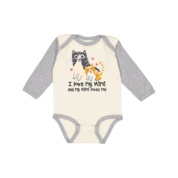 Inktastic I Love My Mimi Loves Me Cat Boys or Girls Long Sleeve Baby Bodysuit