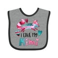 thumbnail image 1 of Inktastic I Love My Mimi Pink and Blue Fox with Hearts Boys or Girls Baby Bib, 1 of 4