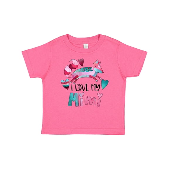 Inktastic I Love My Mimi Pink and Blue Fox with Hearts Boys or Girls Baby T-Shirt