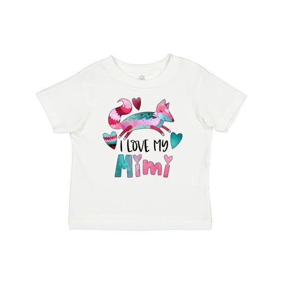 Inktastic I Love My Mimi Pink and Blue Fox with Hearts Boys or Girls Baby T-Shirt