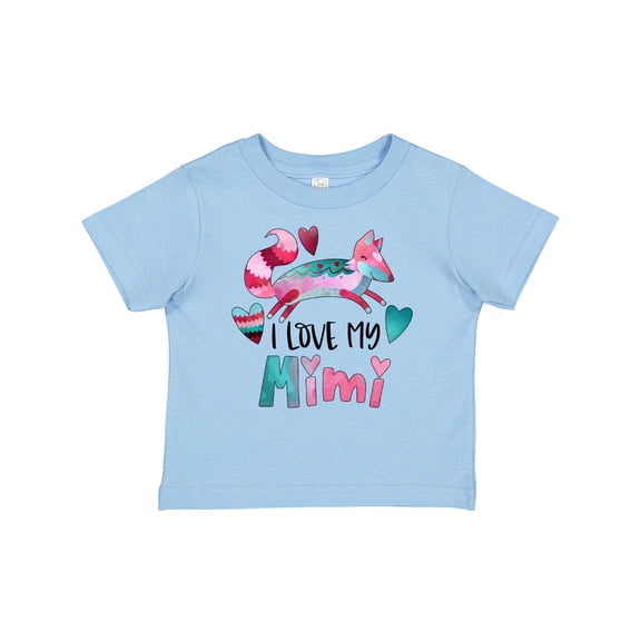 Inktastic I Love My Mimi Pink and Blue Fox with Hearts Boys or Girls Baby T-Shirt
