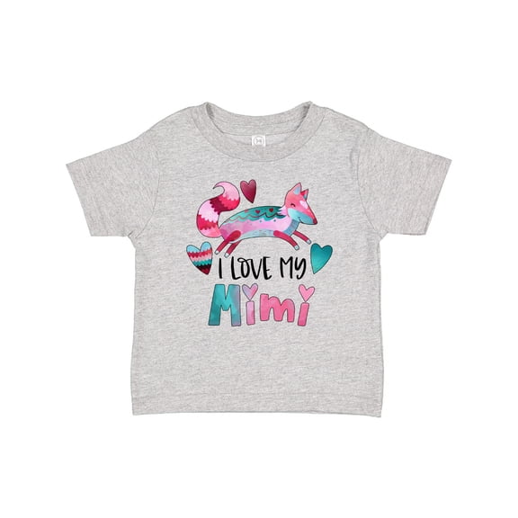 Inktastic I Love My Mimi Pink and Blue Fox with Hearts Boys or Girls Baby T-Shirt