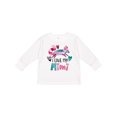 thumbnail image 1 of Inktastic I Love My Mimi Pink and Blue Fox with Hearts Boys or Girls Long Sleeve Toddler T-Shirt, 1 of 5
