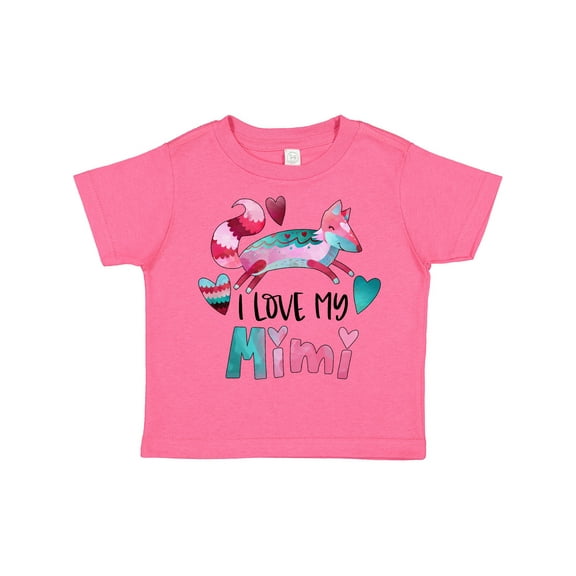 Inktastic I Love My Mimi Pink and Blue Fox with Hearts Boys or Girls Toddler T-Shirt