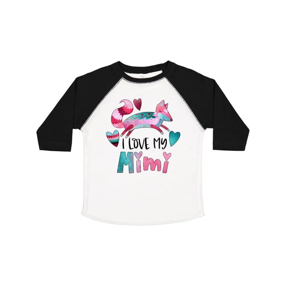 Inktastic I Love My Mimi Pink and Blue Fox with Hearts Boys or Girls Toddler T-Shirt