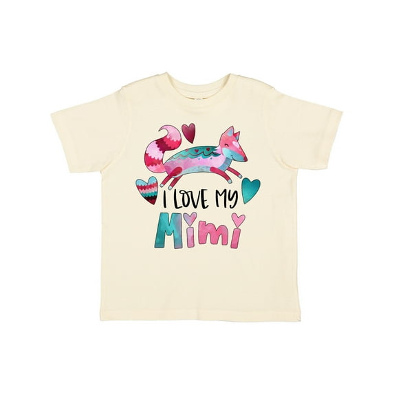 Inktastic I Love My Mimi Pink and Blue Fox with Hearts Boys or Girls Toddler T-Shirt