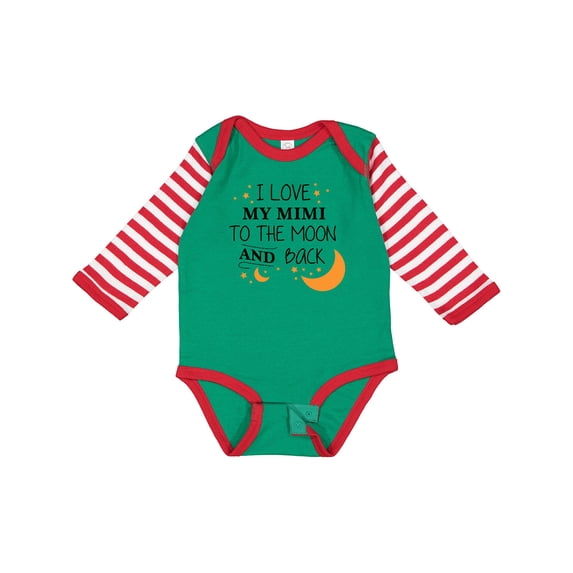 Inktastic I Love My Mimi to the Moon and Back Boys or Girls Long Sleeve Baby Bodysuit