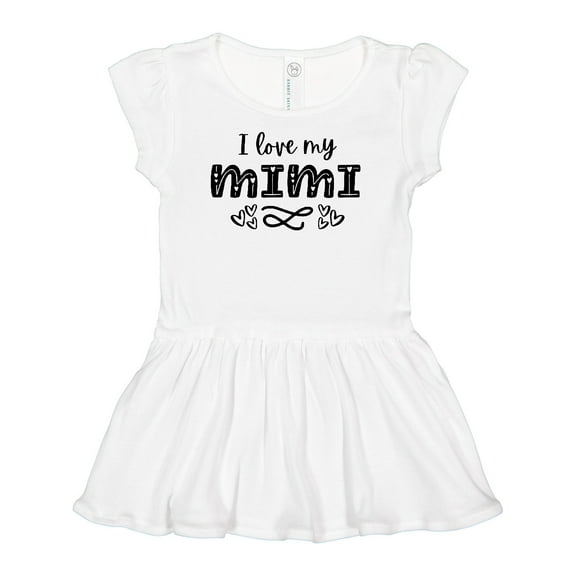 Inktastic I Love My Mimi with Hearts Girls Baby Dress