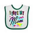 thumbnail image 1 of Inktastic I Love My Mom 80s Retro Style Boys or Girls Baby Bib, 1 of 4