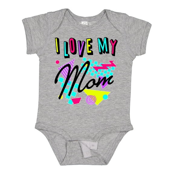 Inktastic I Love My Mom- 80s Retro Style Boys or Girls Baby Bodysuit