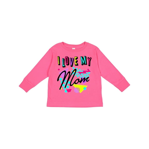 Inktastic I Love My Mom 80s Retro Style Boys or Girls Long Sleeve Toddler T-Shirt