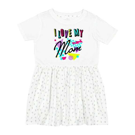 Inktastic I Love My Mom 80s Retro Style Girls Toddler Dress