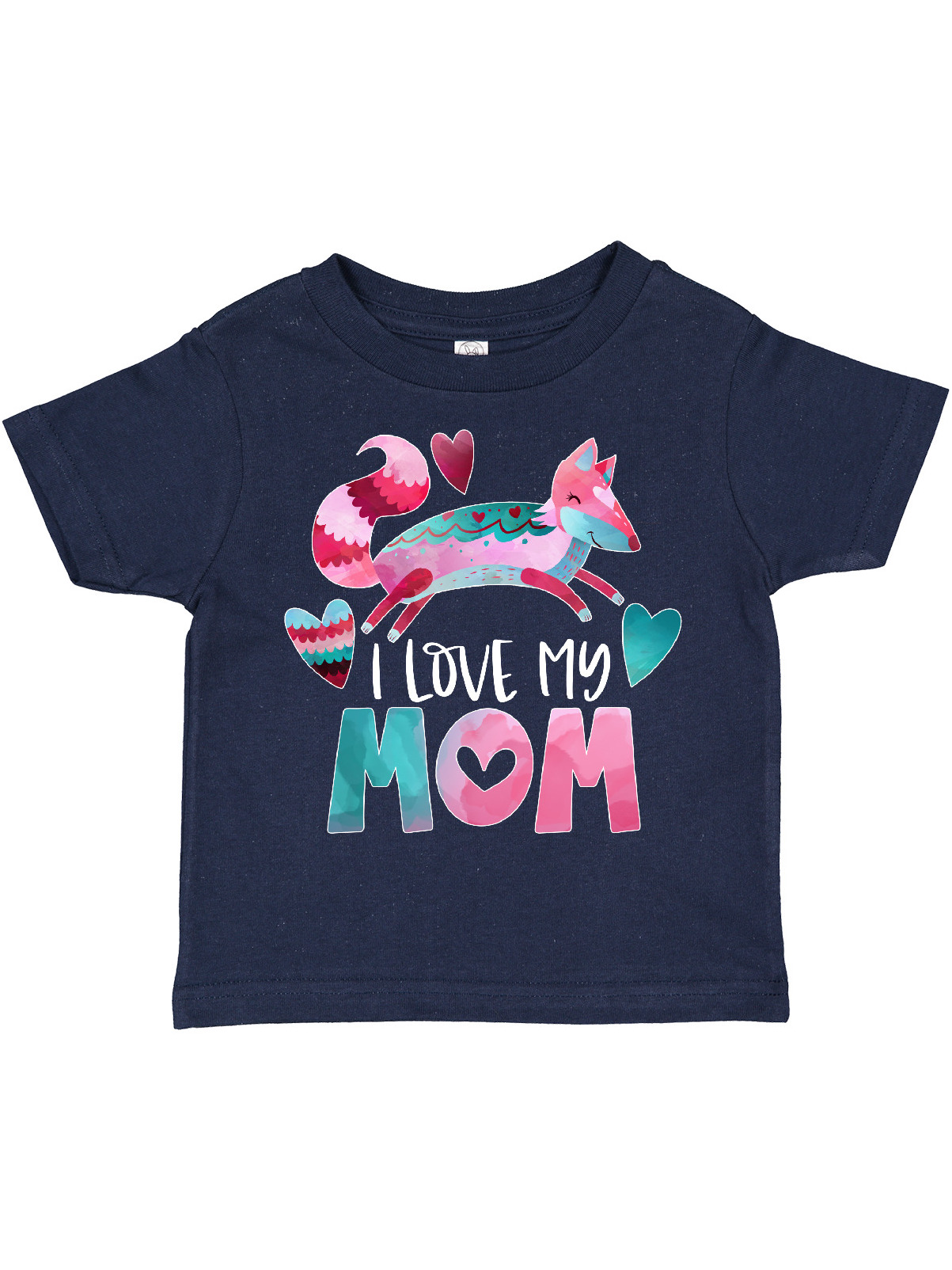 Inktastic I Love My Mom Pink and Blue Fox with Hearts Boys or Girls ...