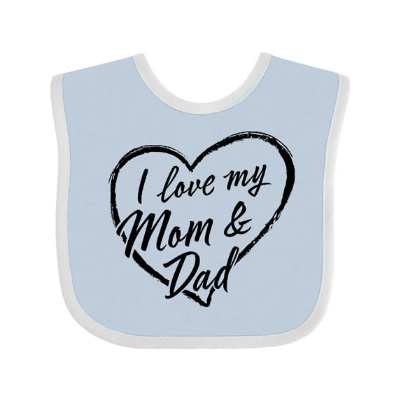 Inktastic I Love My Mom and Dad in Black Chalk Heart Boys or Girls Baby Bib