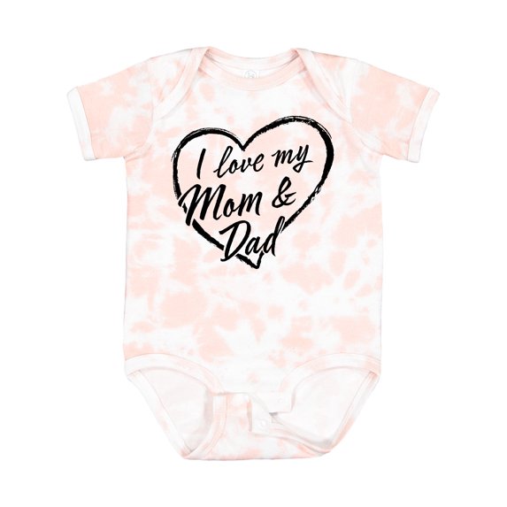 Inktastic I Love My Mom and Dad in Black Chalk Heart Boys or Girls Baby Bodysuit