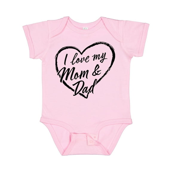 Inktastic I Love My Mom and Dad in Black Chalk Heart Boys or Girls Baby Bodysuit