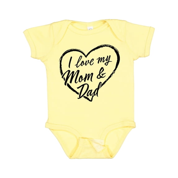 Inktastic I Love My Mom and Dad in Black Chalk Heart Boys or Girls Baby Bodysuit