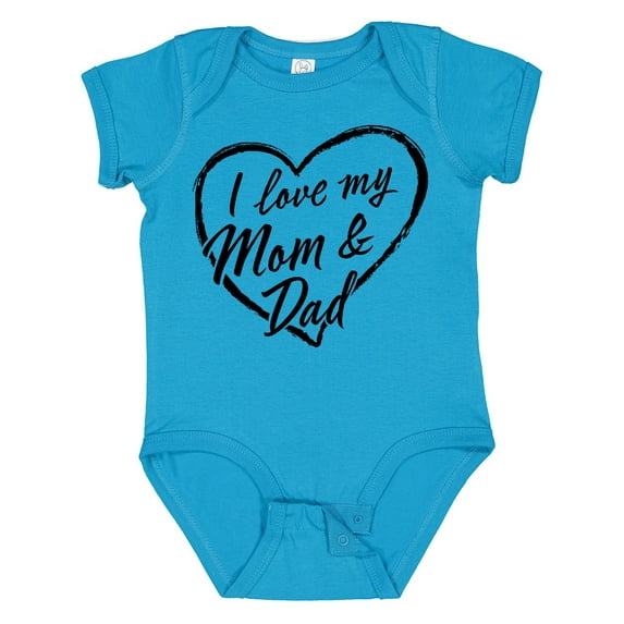 Inktastic I Love My Mom and Dad in Black Chalk Heart Boys or Girls Baby Bodysuit