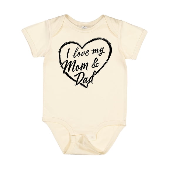 Inktastic I Love My Mom and Dad in Black Chalk Heart Boys or Girls Baby Bodysuit