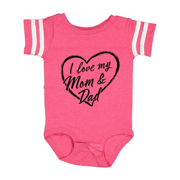 Inktastic I Love My Mom and Dad in Black Chalk Heart Boys or Girls Baby Bodysuit