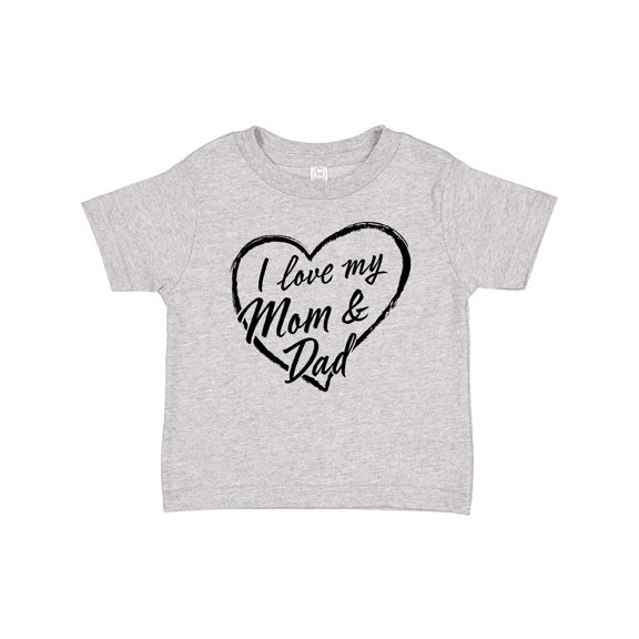 Inktastic I Love My Mom and Dad in Black Chalk Heart Boys or Girls Baby T-Shirt