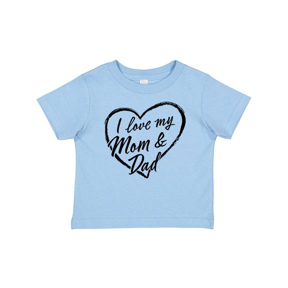 Inktastic I Love My Mom and Dad in Black Chalk Heart Boys or Girls Baby T-Shirt