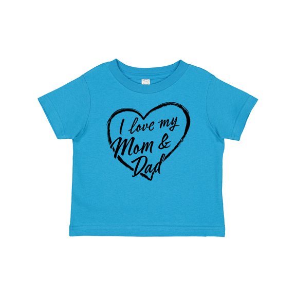 Inktastic I Love My Mom and Dad in Black Chalk Heart Boys or Girls Baby T-Shirt