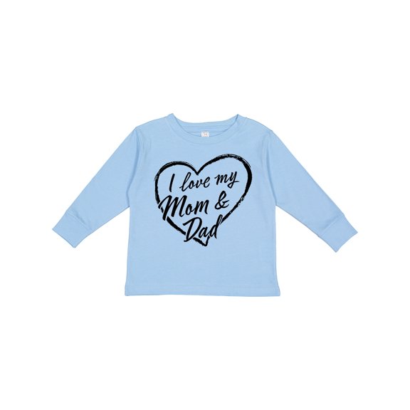 Inktastic I Love My Mom and Dad in Black Chalk Heart Boys or Girls Long Sleeve Toddler T-Shirt
