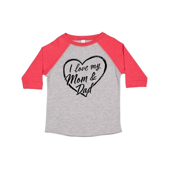 Inktastic I Love My Mom and Dad in Black Chalk Heart Boys or Girls Toddler T-Shirt