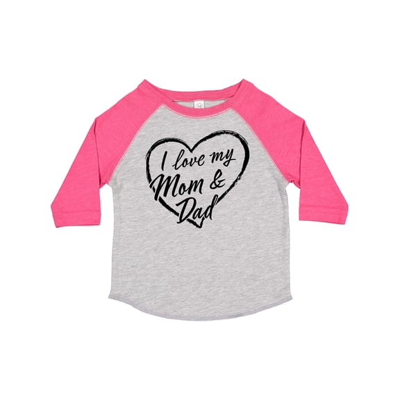 Inktastic I Love My Mom and Dad in Black Chalk Heart Boys or Girls Toddler T-Shirt