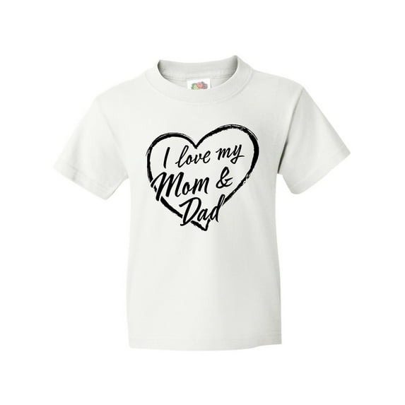 Inktastic I Love My Mom and Dad in Black Chalk Heart Youth T-Shirt