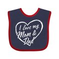 thumbnail image 1 of Inktastic I Love My Mom and Dad in White Chalk Heart Boys or Girls Baby Bib, 1 of 4