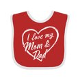thumbnail image 1 of Inktastic I Love My Mom and Dad in White Chalk Heart Boys or Girls Baby Bib, 1 of 4