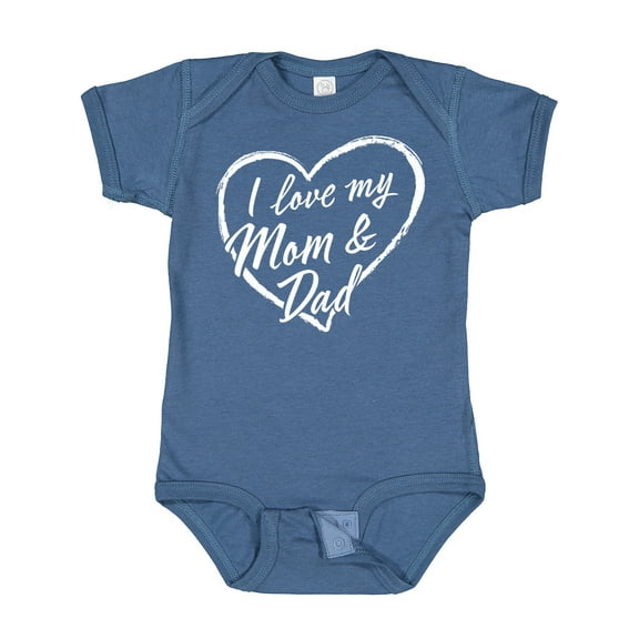 Inktastic I Love My Mom and Dad in White Chalk Heart Boys or Girls Baby Bodysuit