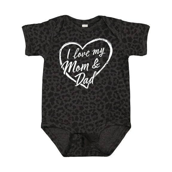 Inktastic I Love My Mom and Dad in White Chalk Heart Boys or Girls Baby Bodysuit