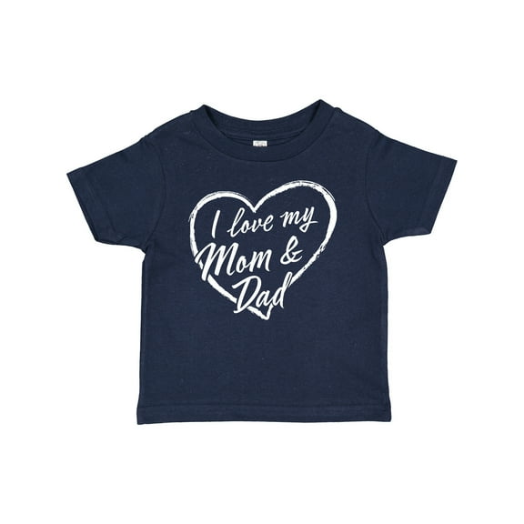 Inktastic I Love My Mom and Dad in White Chalk Heart Boys or Girls Baby T-Shirt