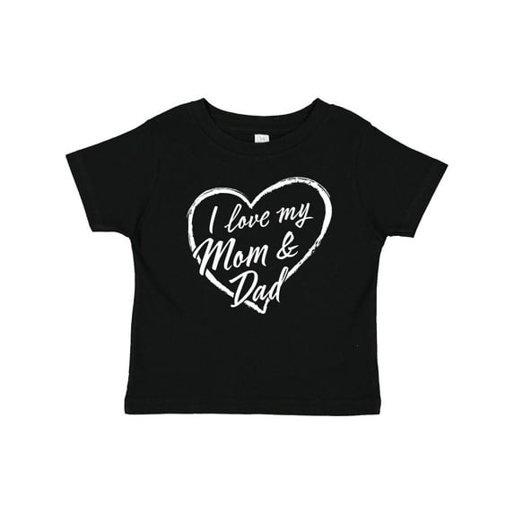 Inktastic I Love My Mom and Dad in White Chalk Heart Boys or Girls Baby T-Shirt