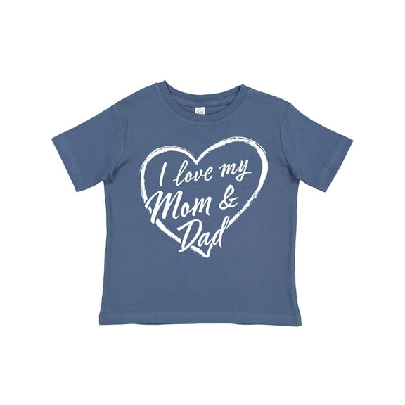 Inktastic I Love My Mom and Dad in White Chalk Heart Boys or Girls Toddler T-Shirt