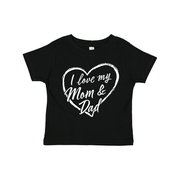 Inktastic I Love My Mom and Dad in White Chalk Heart Boys or Girls Toddler T-Shirt