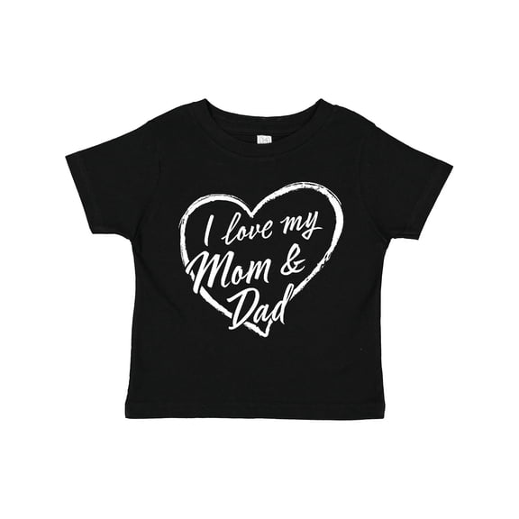 Inktastic I Love My Mom and Dad in White Chalk Heart Boys or Girls Toddler T-Shirt