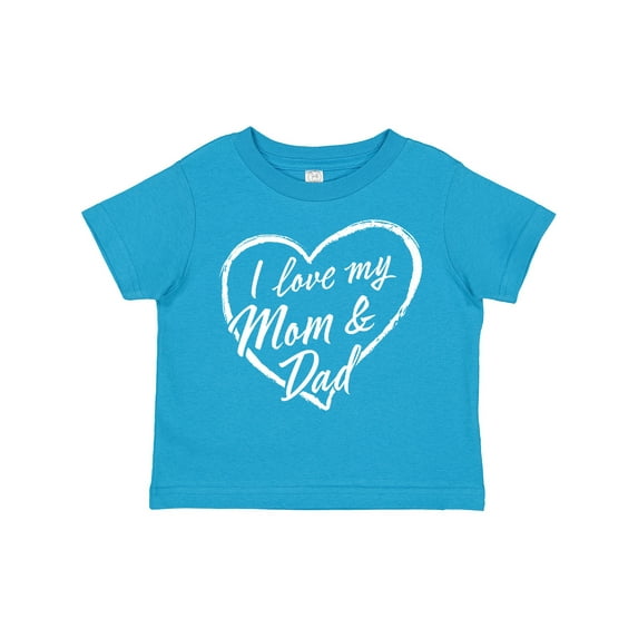 Inktastic I Love My Mom and Dad in White Chalk Heart Boys or Girls Toddler T-Shirt