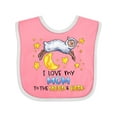 thumbnail image 1 of Inktastic I Love My Mom to the Moon and Back Cute Sheep Boys or Girls Baby Bib, 1 of 4