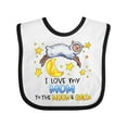 thumbnail image 1 of Inktastic I Love My Mom to the Moon and Back Cute Sheep Boys or Girls Baby Bib, 1 of 4